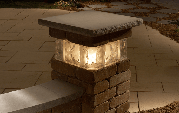 Glass Block Lighted Pillar